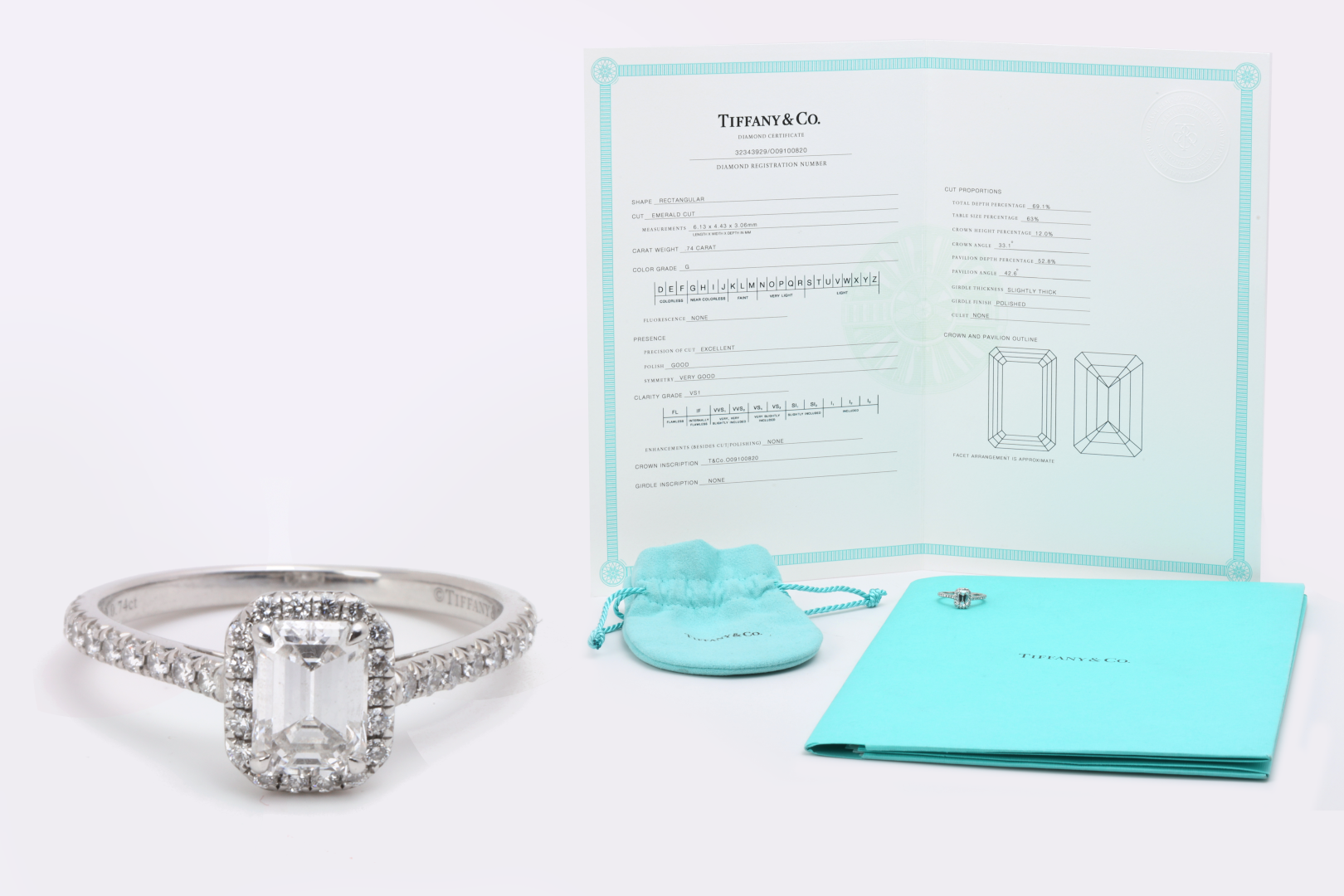Tiffany 950 Platinum Diamond Engagement Ring Size