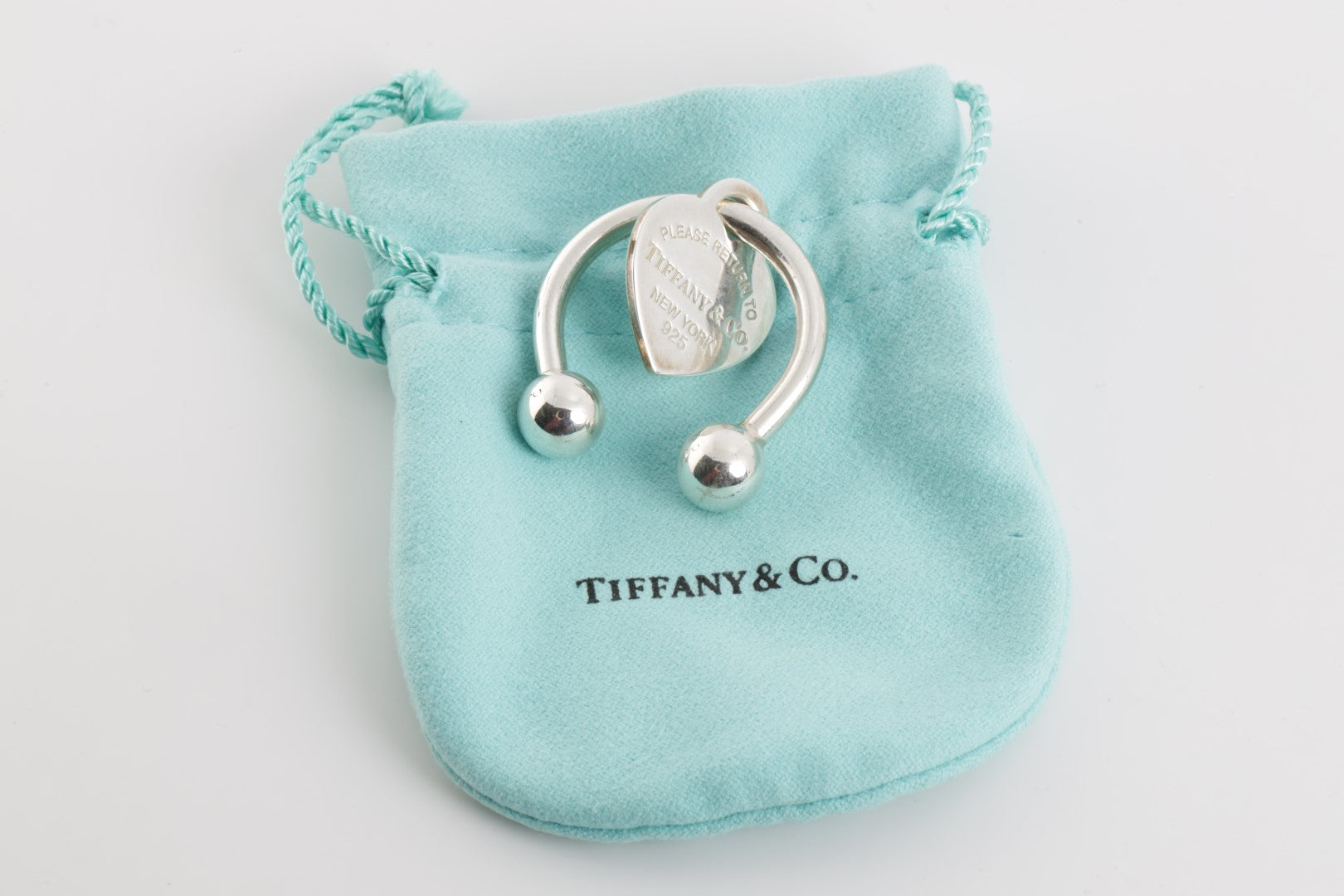 Tiffany Co. 925 Silver Return to Tiffany Heart Tag Keyring 21.26g. Chorost Co