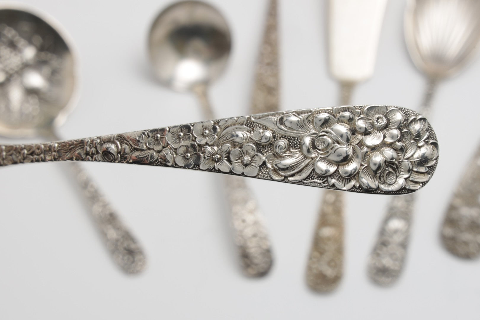 thumbnail image 2 of Kirk Sterling Silver Repousse Iced Tea Spoon – 7 5/8" – Excellent Condition 2 of 6