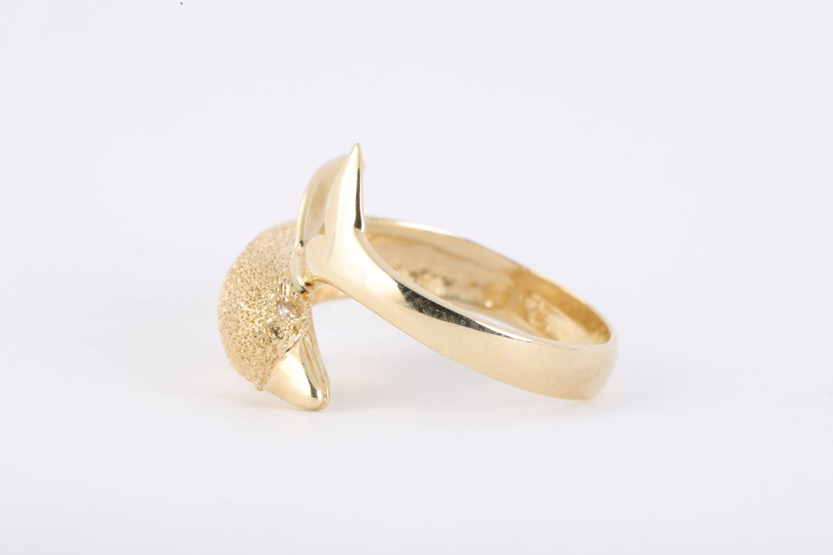 Beverly Hills Gold 14k Yellow Gold Dolphin Ring Size 8 5.43g
