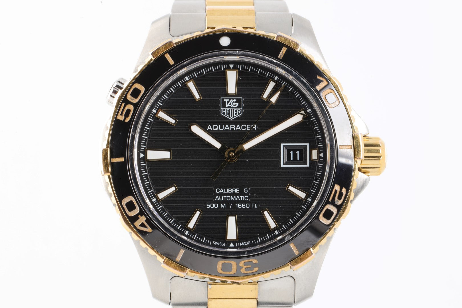 Tag Heuer Aquaracer WAK2122 Stainless Steel 18K Yellow Gold 41mm Men s Watch