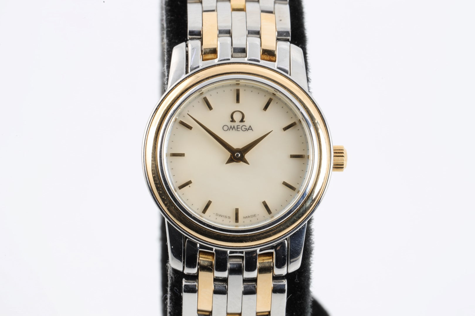 Omega De Ville 595.1055 Stainless Steel 18k Yellow Gold 22mm Ladies Chorost Co