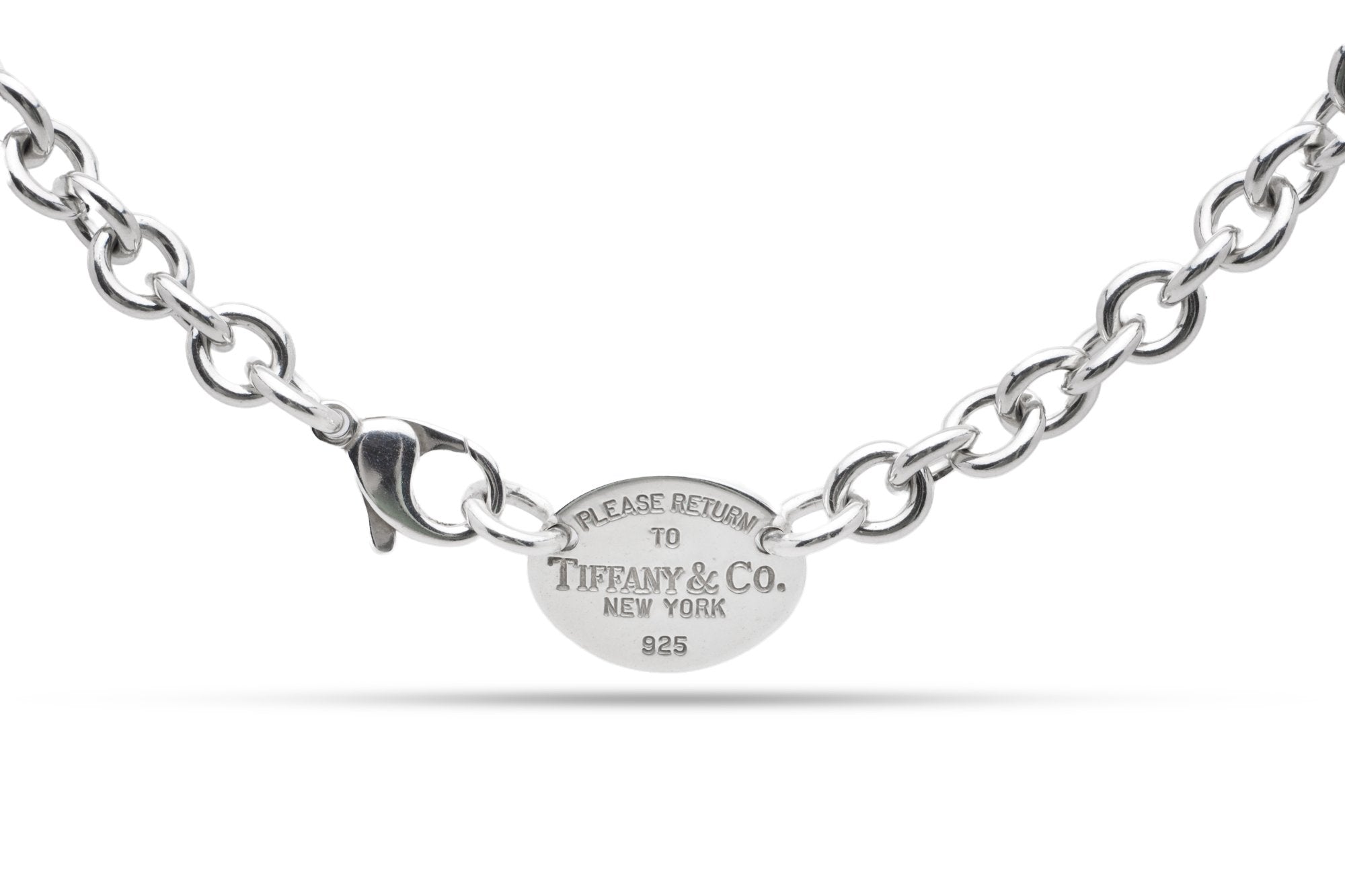15.5''Tiffany & Co. 925Silver Return to Tiffany Oval Tag Chain