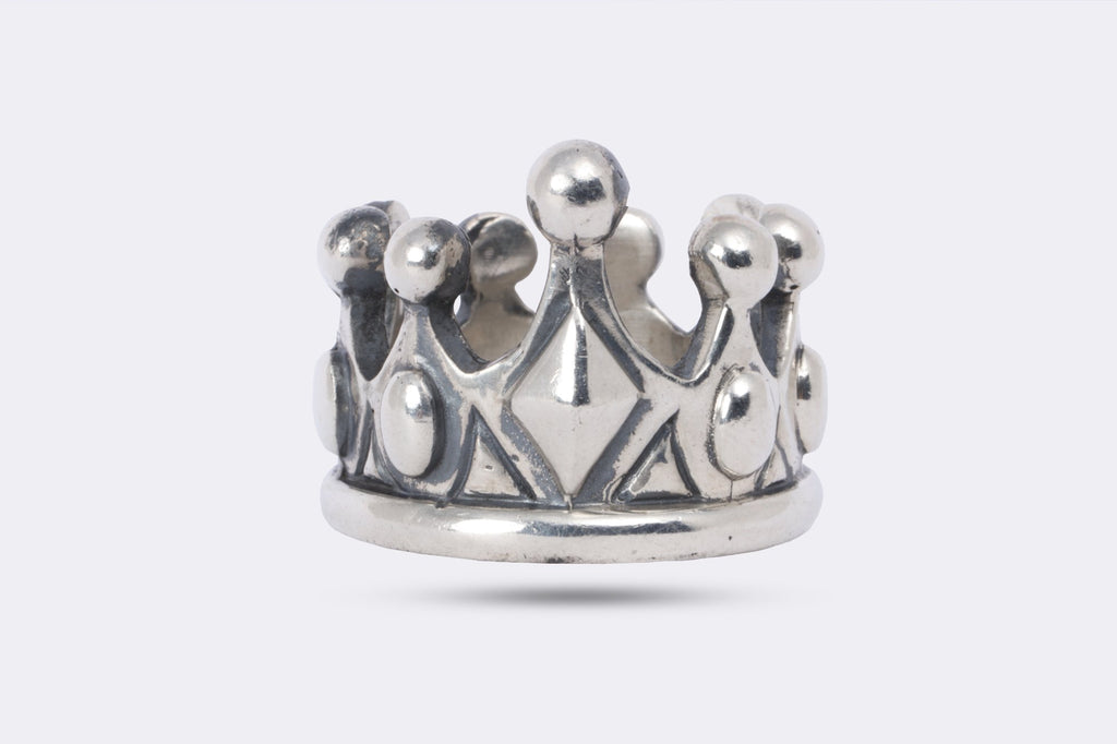 King Baby 925 Silver Men Crown Ring Size 11.5 (26.20g.) - Chorost