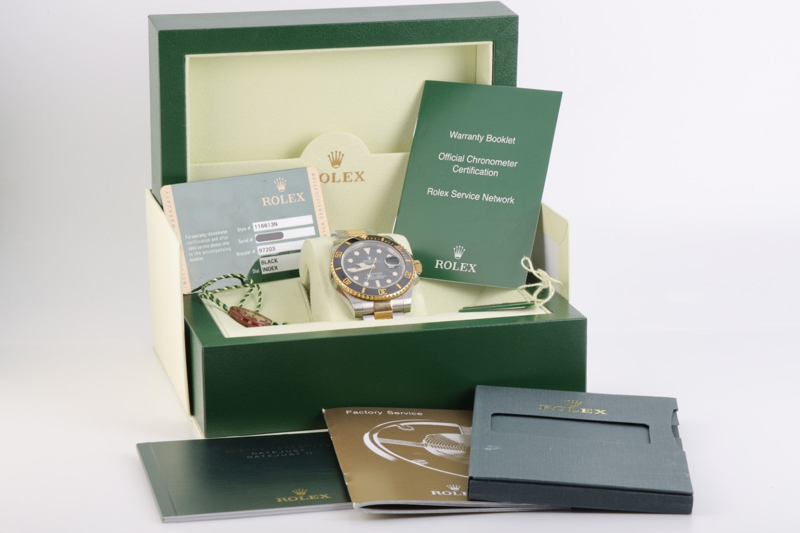Rolex Submariner 116613N 18K Gold Stainless Steel 2013 40mm Box Pap Chorost Co