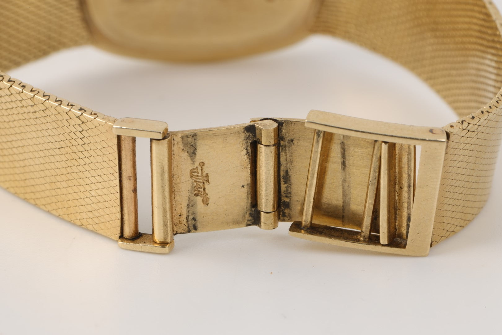 Bulova DIOR 14K Yellow Gold Blue Dial 33mm Ladies Watch 44.58g. Chorost Co