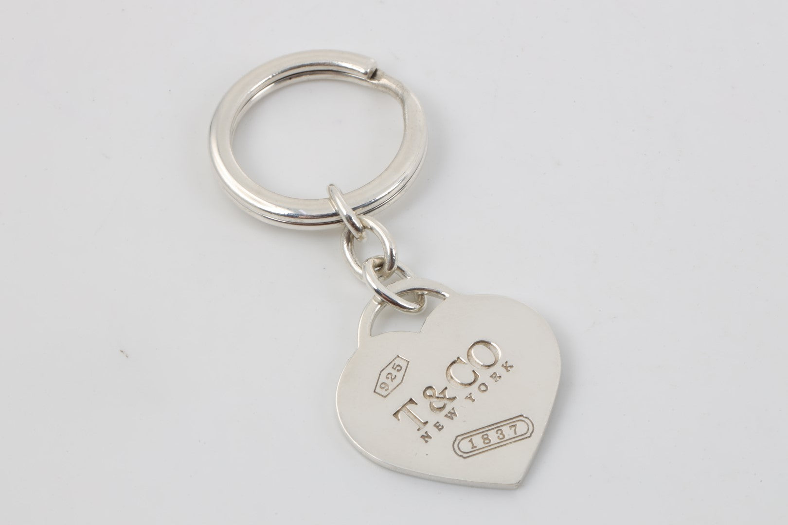 Tiffany & Co. 925 Silver Heart Tag 1837 Return to Tiffany Key Ring