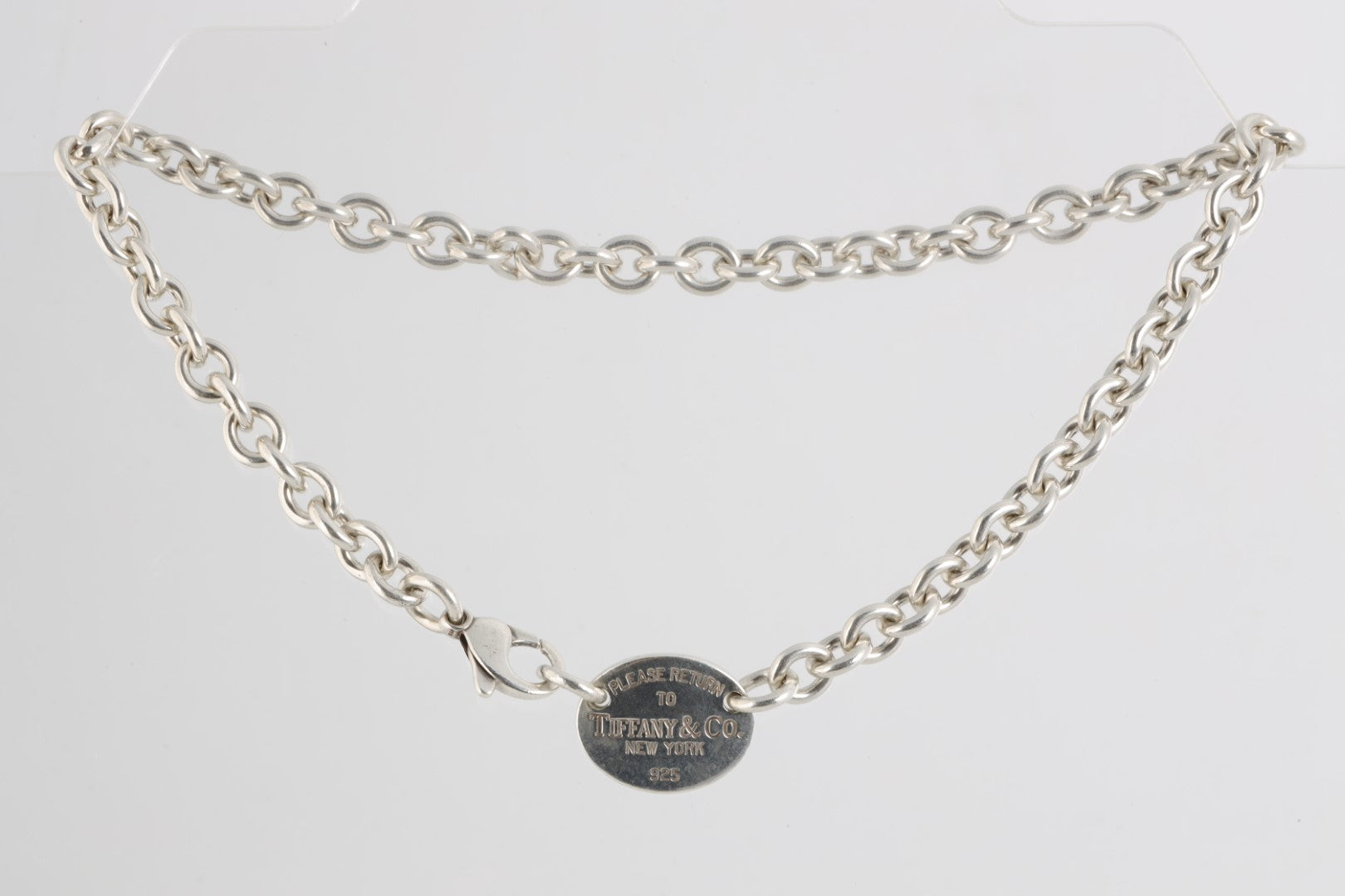 Tiffany and co oval tag necklace discount